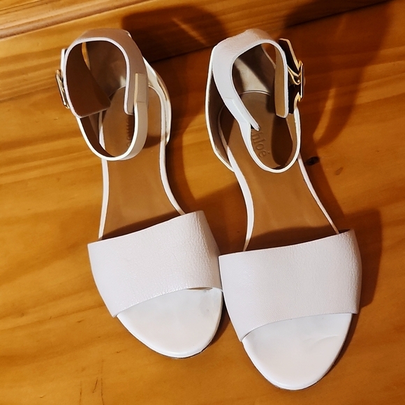 Chloé Cream Leather Ankle Strap Flats - Picture 9 of 14